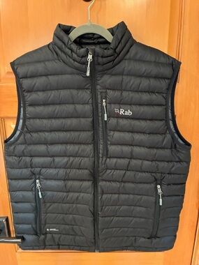 Rab Men’s Black Lightweight Down Puffer Vest